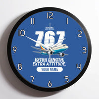 Thumbnail for Boeing 767-400ER - Cartoon + Name - Framed - Blue
