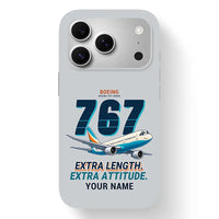 Thumbnail for Boeing 767-400ER - Cartoon + Name - MagSafe iPhone 17 Pro - Light Gray