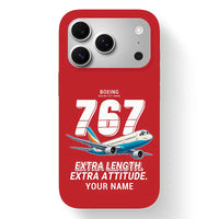 Thumbnail for Boeing 767-400ER - Cartoon + Name - MagSafe iPhone 17 Pro - Red