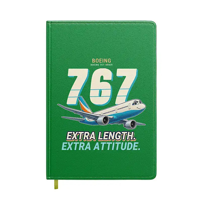 Boeing 767-400ER - Cartoon - Notebook - Green