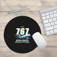 Thumbnail for Boeing 767-400ER - Cartoon - Round Mouse Pad - Black