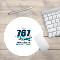 Thumbnail for Boeing 767-400ER - Cartoon - Round Mouse Pad - White