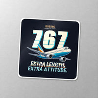 Thumbnail for Boeing 767-400ER - Cartoon - Square Sticker - Close-up