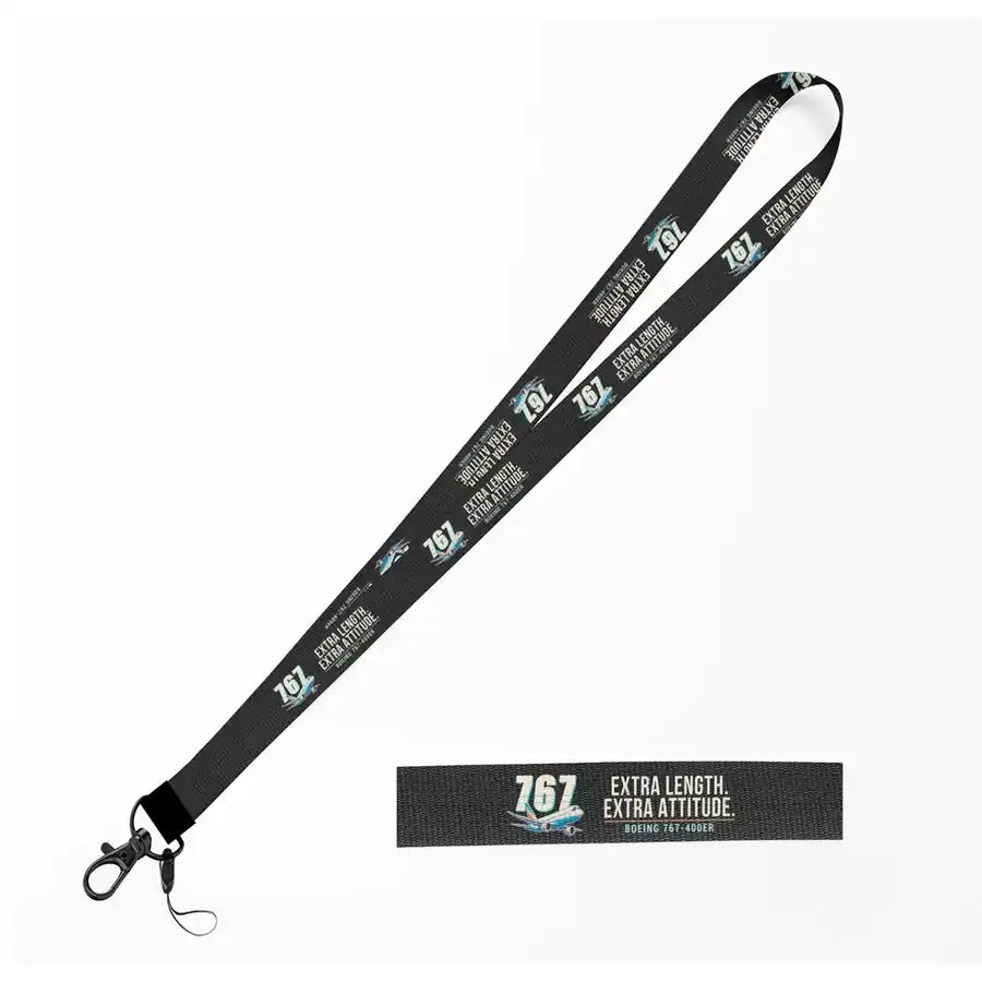 Boeing 767-400ER Lanyard & ID Holders lanyard - Cartoon - Black