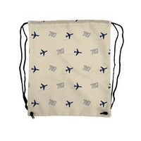 Thumbnail for Boeing 767-400ER - Drawstring Bag - 3D Pattern - Beige