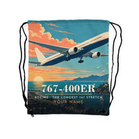 Thumbnail for Boeing 767-400ER - Drawstring Bag - 3D Scene + Name