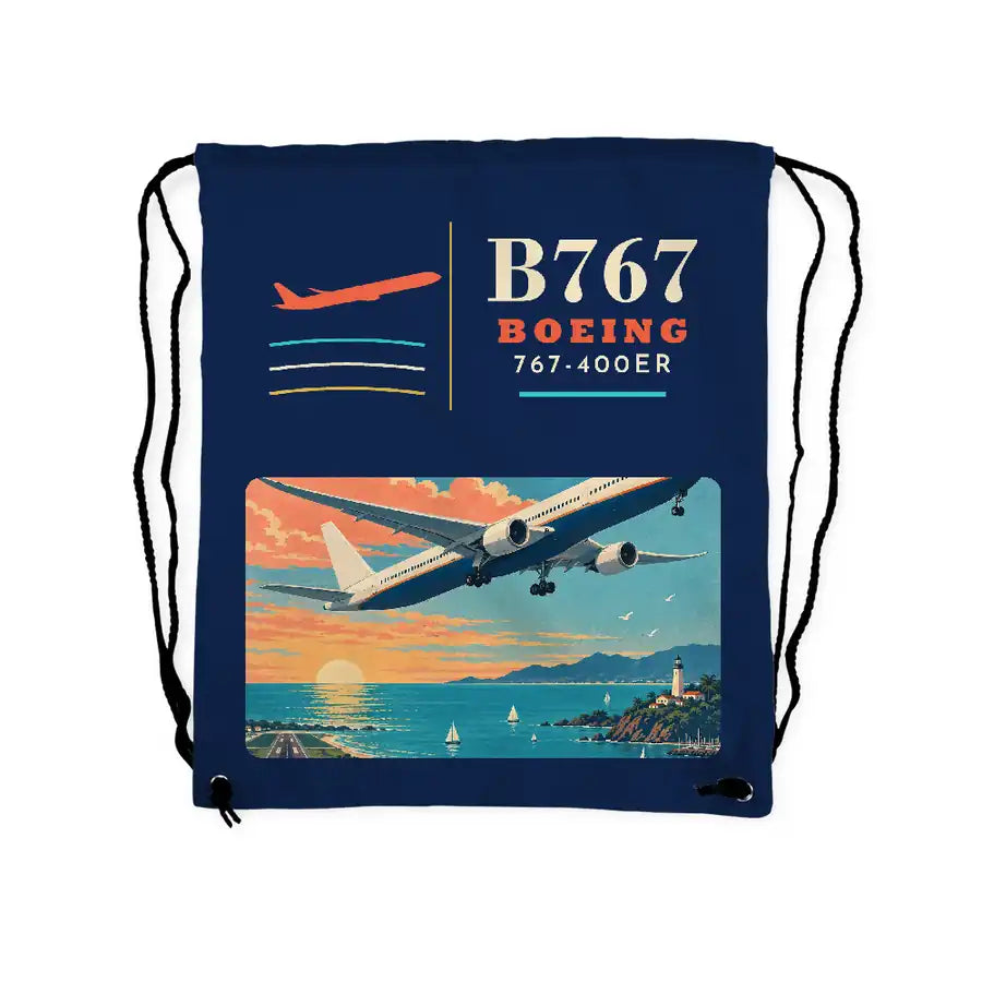 Boeing 767-400ER - Drawstring Bag - Classic - Dark Blue