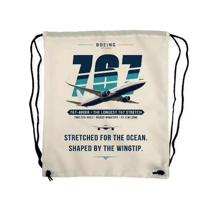 Boeing 767-400ER - Drawstring Bag - Original - Beige