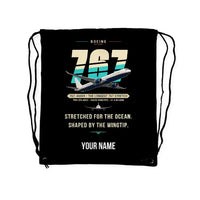 Thumbnail for Boeing 767-400ER - Drawstring Bag - Original + Name - Black