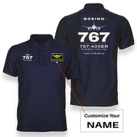 Thumbnail for Boeing 767-400ER - Heritage - Double-Side Polo - Navy Blue + Name