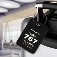 Thumbnail for Boeing 767-400ER - Heritage + Name - Luggage Tag - Black