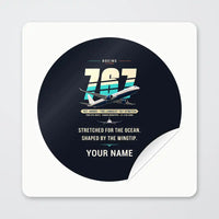 Thumbnail for Boeing 767-400ER - Original + Name - Circle Sticker - Peel