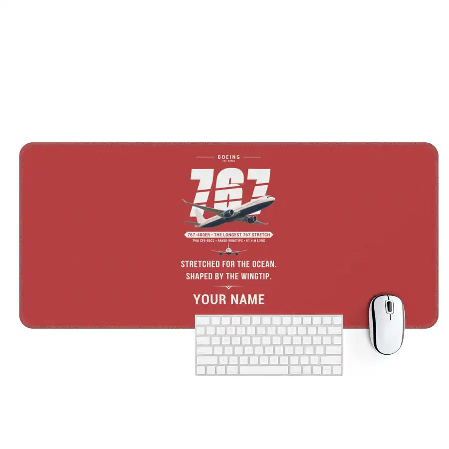 Boeing 767-400ER - Original + Name - Desk Mat - Red
