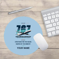 Thumbnail for Boeing 767-400ER - Original + Name - Round Mouse Pad - Light Blue