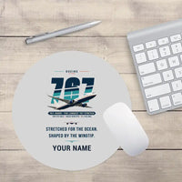 Thumbnail for Boeing 767-400ER - Original + Name - Round Mouse Pad - Light Gray