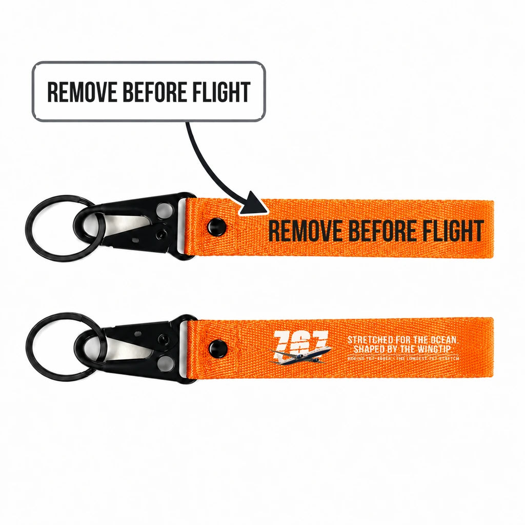 Boeing 767-400ER Hawk-Shaped Key Chains - Orange - Original - Remove Before Flight
