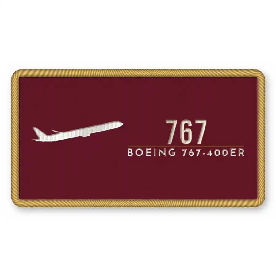 Boeing 767-400ER Patches - Rectangle - Burgundy Cream
