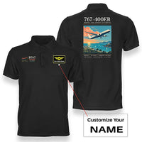 Thumbnail for Boeing 767-400ER - Poster - Double-Side Polo - Black + Name