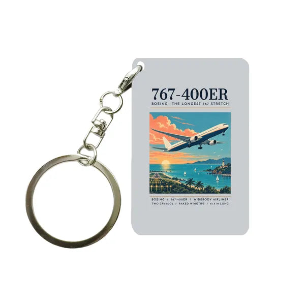 Boeing 767-400ER - Poster - Key Chain - Light Gray