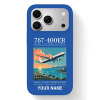 Thumbnail for Boeing 767-400ER - Poster + Name - MagSafe iPhone 17 Pro - Blue