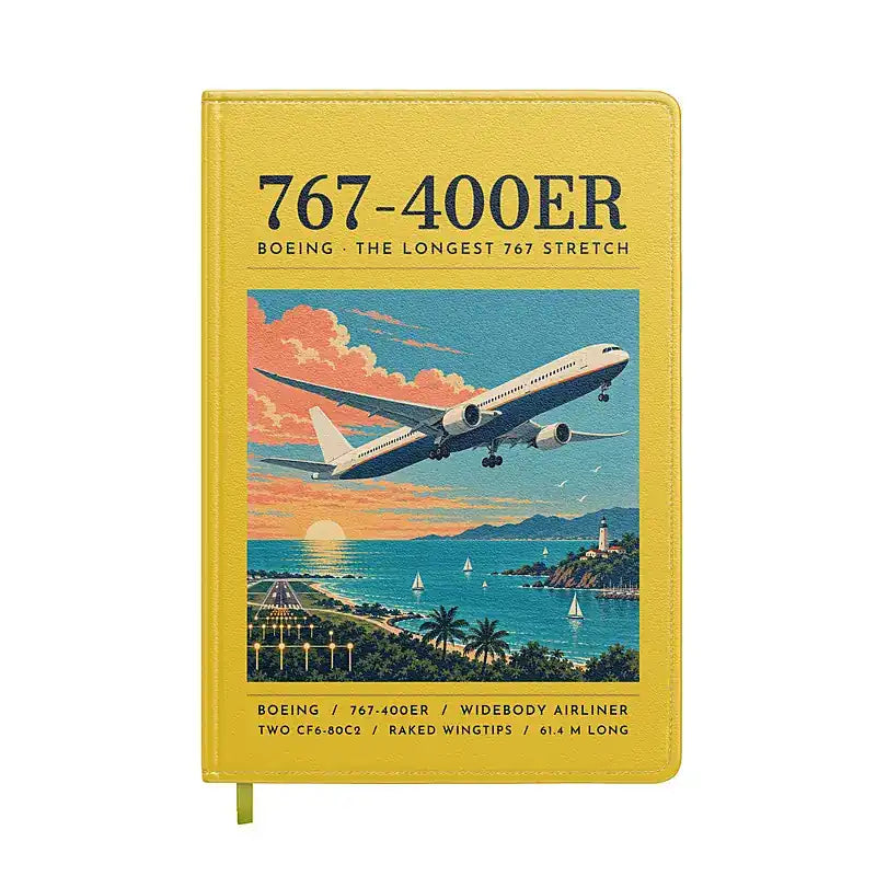 Boeing 767-400ER - Poster - Notebook - Yellow