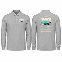 Thumbnail for Boeing 767-400ER Premium Polo T-Shirts - Original - Long Sleeve - Gray