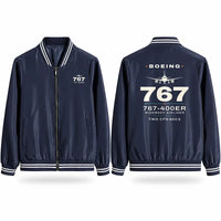 Thumbnail for Boeing 767-400ER Stylish Jackets - Baseball Collar - Heritage - Navy Blue
