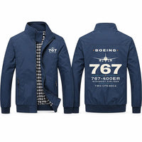 Thumbnail for Boeing 767-400ER Stylish Jackets - Stand Collar - Heritage - Navy Blue