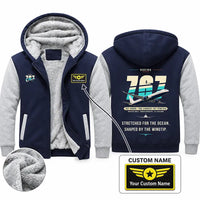 Thumbnail for Boeing 767-400ER Zipped Sweatshirts - Original + Name - Navy & Gray