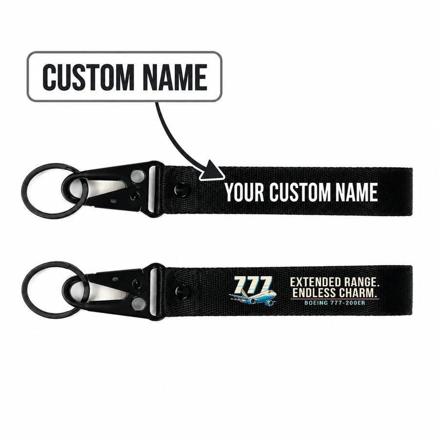 Boeing 777-200ER Hawk-Shaped Key Chains - Black - Cartoon - Personalized