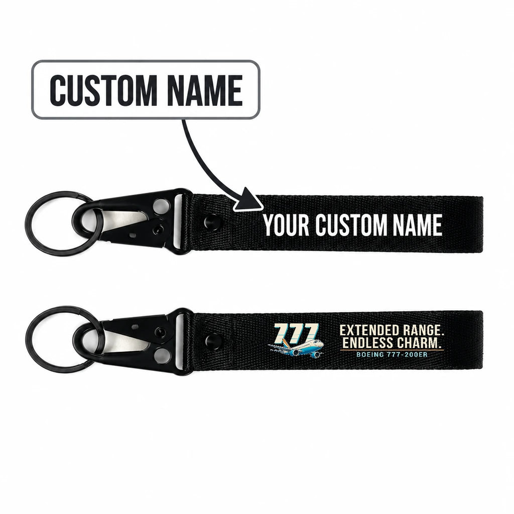 Boeing 777-200ER Hawk-Shaped Key Chains - Black - Cartoon - Personalized