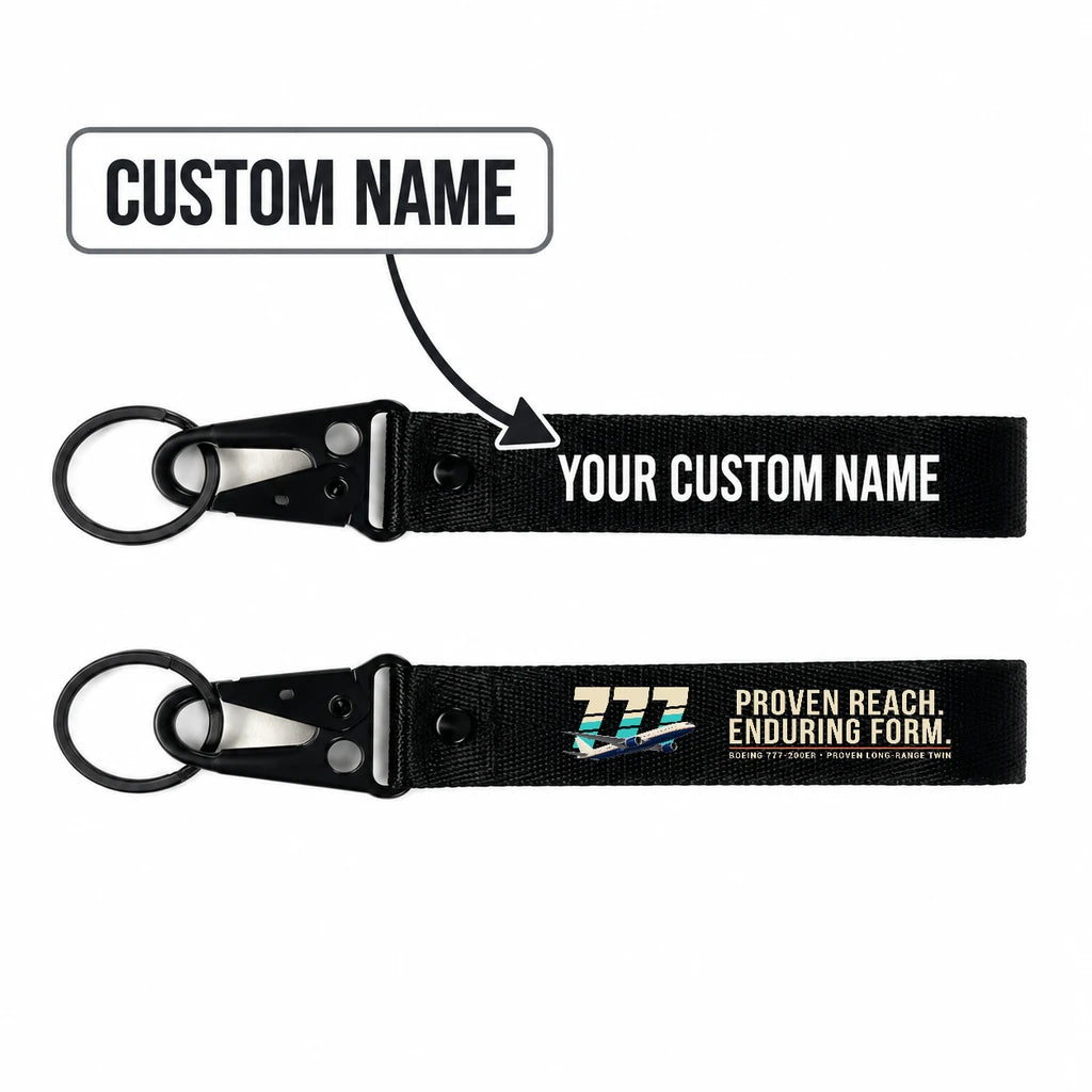 Boeing 777-200ER Hawk-Shaped Key Chains - Black - Original - Personalized