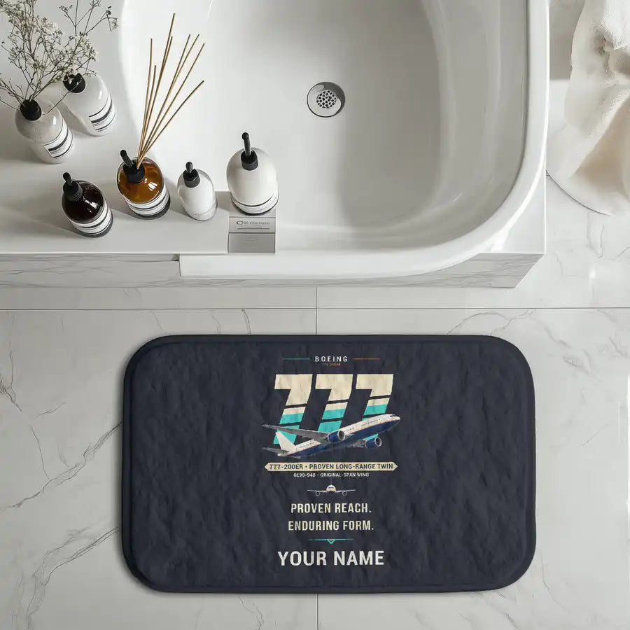 Boeing 777-200ER - Original + Name - Bath Mat