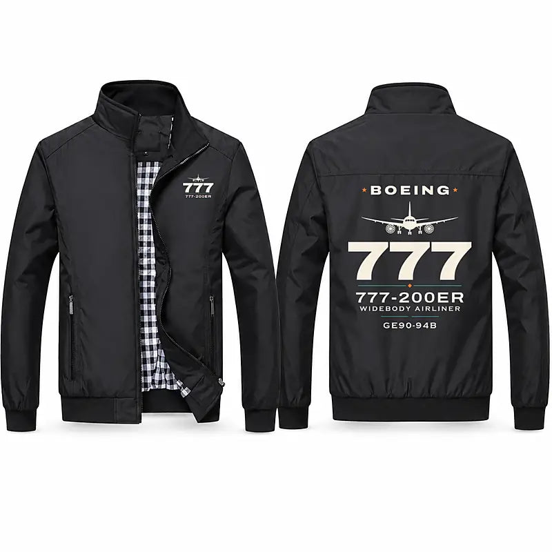 Boeing 777-200ER Stylish Jackets - Stand Collar - Heritage - Black