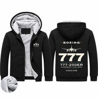 Thumbnail for Boeing 777-200ER Zipped Sweatshirts - Heritage - Black