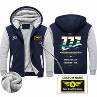 Thumbnail for Boeing 777-200ER Zipped Sweatshirts - Original + Name - Navy & Gray