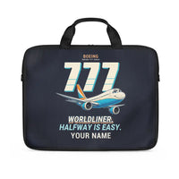 Thumbnail for Boeing 777-200LR - Cartoon + Name - Laptop Bag