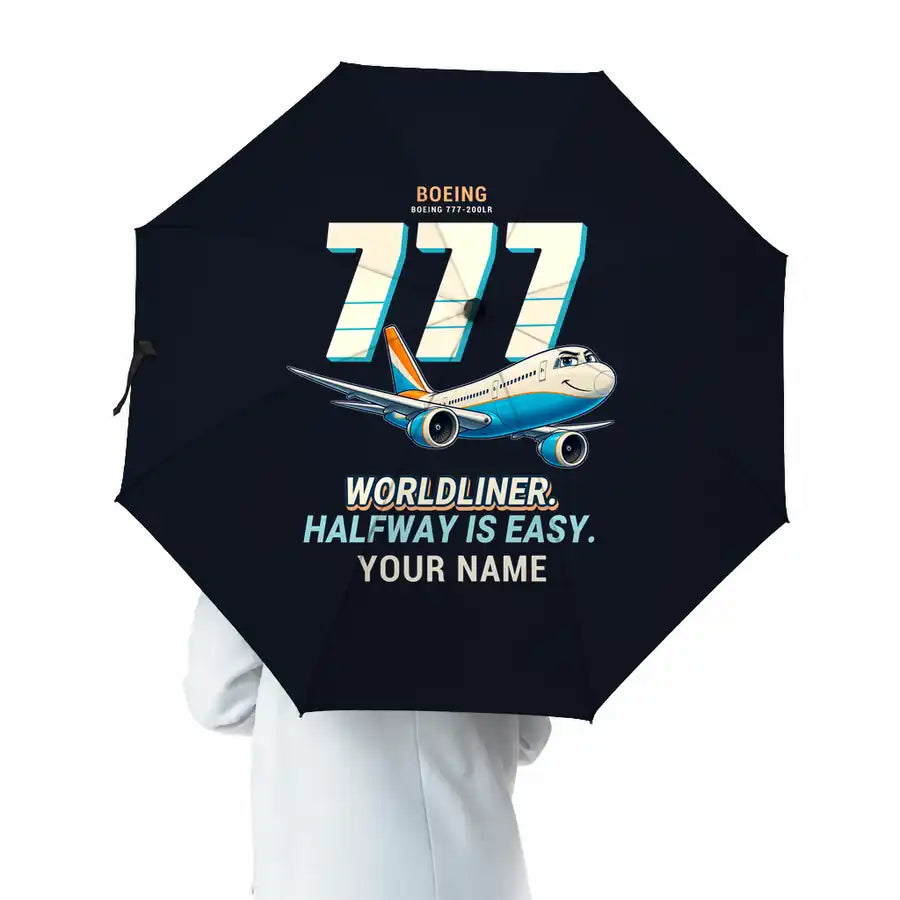 Boeing 777-200LR - Cartoon + Name - Umbrella