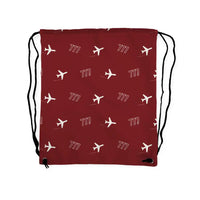 Thumbnail for Boeing 777-200LR - Drawstring Bag - 3D Pattern - Dark Red