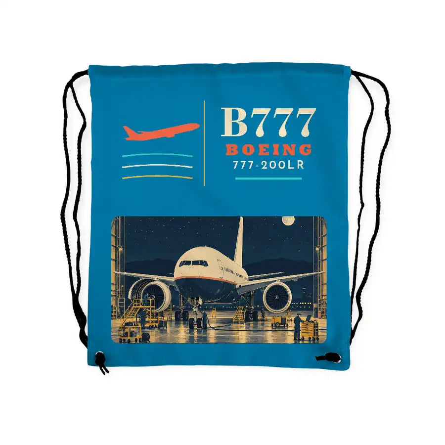 Boeing 777-200LR - Drawstring Bag - Classic - Light Blue