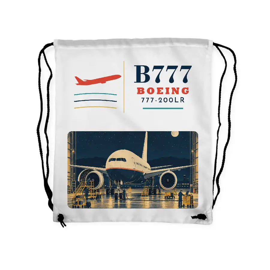 Boeing 777-200LR - Drawstring Bag - Classic - White