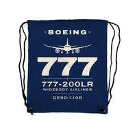 Thumbnail for Boeing 777-200LR - Drawstring Bag - Heritage - Dark Blue