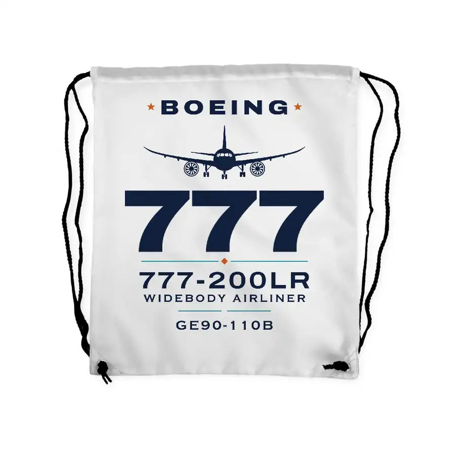 Boeing 777-200LR - Drawstring Bag - Heritage - White