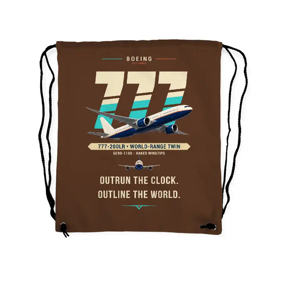 Boeing 777-200LR - Drawstring Bag - Original - Brown