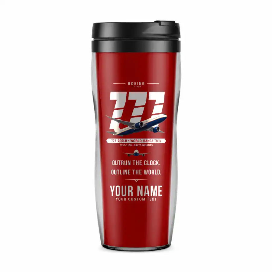 Boeing 777-200LR - Original + Name - Plastic (No Holder) - Red