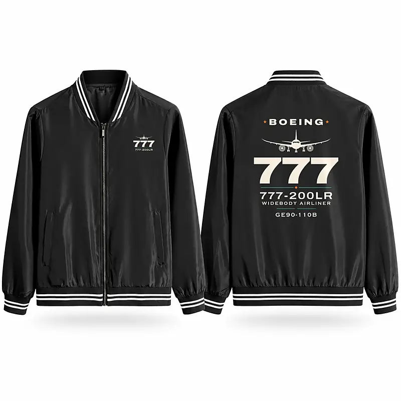 Boeing 777-200LR Stylish Jackets - Baseball Collar - Heritage - Black