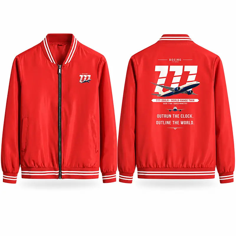Boeing 777-200LR Stylish Jackets - Baseball Collar - Original - Red