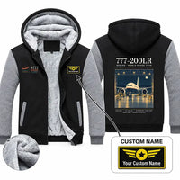 Thumbnail for Boeing 777-200LR Zipped Sweatshirts - Poster + Name - Black & Gray