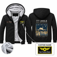 Thumbnail for Boeing 777-200LR Zipped Sweatshirts - Poster + Name - Black