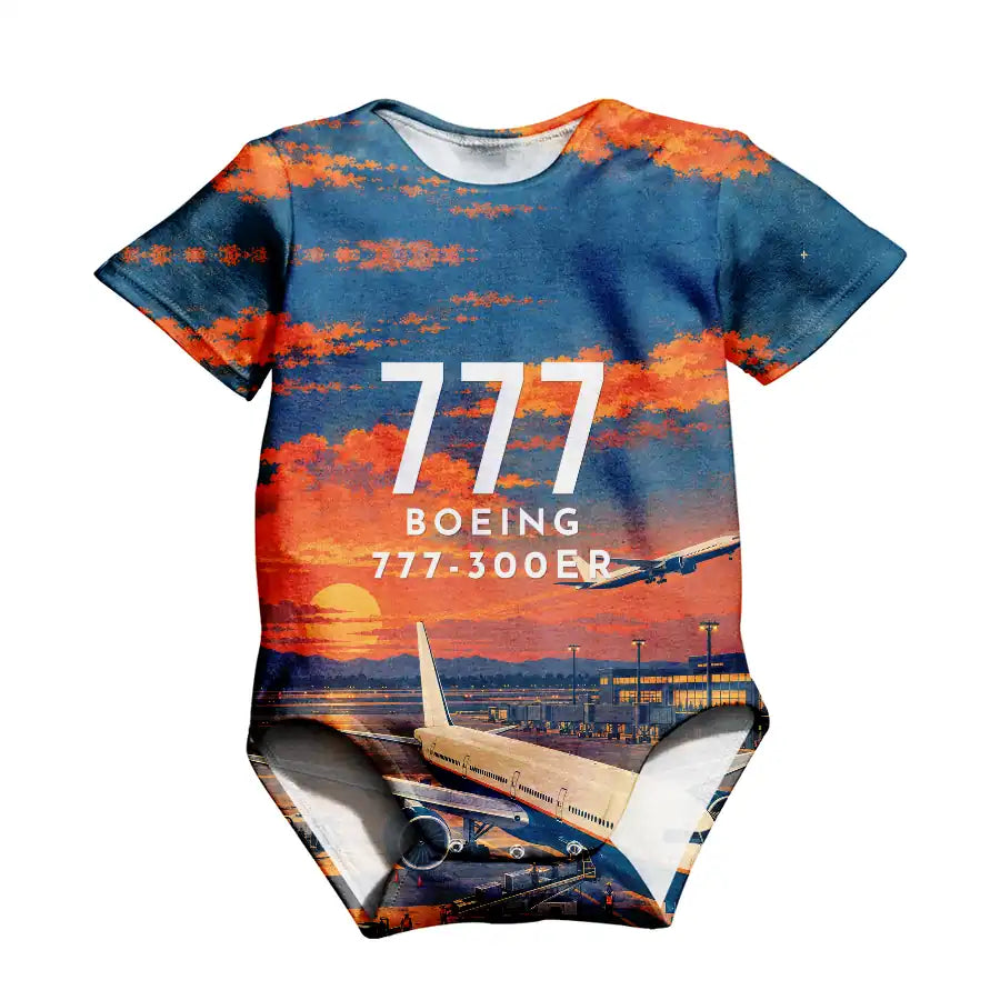 Boeing 777-300ER 3D All-Over Print Clothing - Baby Bodysuit - 3D